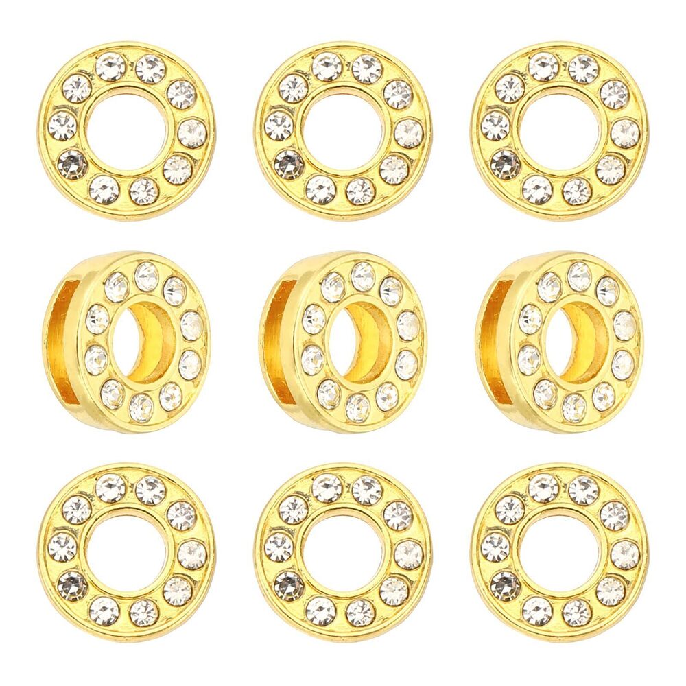 5035 30pcs Golden Rhinestone Letter Charm, Crystal Alphabet Slide